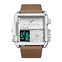 FEICE FK030 Men's Quartz Watch, Multifunction 24H Calendar, Leather Strap Wrist Watch, Unique