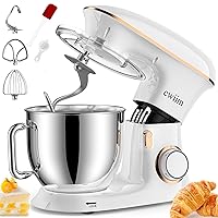 Stand Mixer CWIIM 8.5Qt 660W mixers kitchen electric stand mixer 6+P Speed stand up mixer with Dough Hook, Flat Beater, Whisk, Splash Guard, for dough mixer Baking Bread Cake Cookie Salad Egg (White)