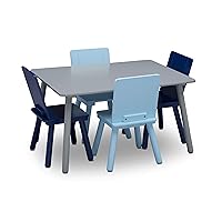 Kids Table and Chair Set (4 Chairs Included), Grey/Blue