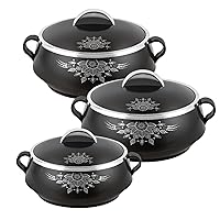 Cello Matiz Insulated Casserole Hot Pot Food Warmer, 3-Piece Gift Set, Assorted Colors (600mL, 1100mL, 1700mL)