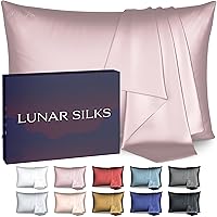 Highest Grade 6A 100% Pure Mulberry Real Silk Pillowcase 22 Momme (Both Sides) for Hair and Skin - Acne Free - 1PC in Gift Box (Rosebud Pink, Queen)