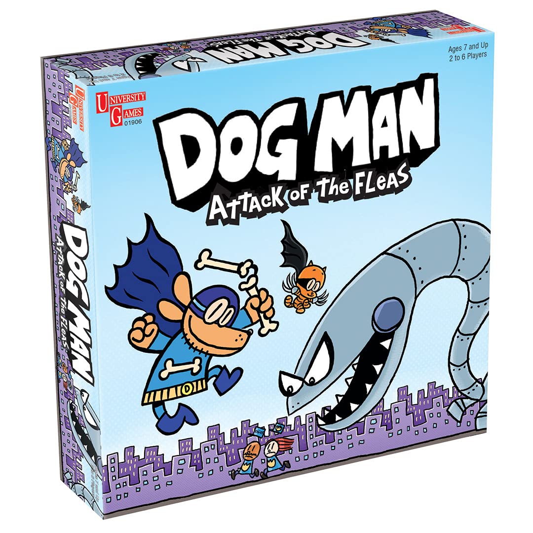 Dog Man Board Game Attack of The Fleas (Fuzzy Little Evil Animal Squad) by University Games Based On The Popular Dog Man Book Series by DAV Pilkey, Multi, 2-6 Players
