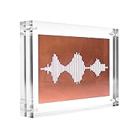 I LOVE YOU Sound Wave Prints - Bronze Foil Soundwave Art in Acrylic Frame Gift for 8th Wedding Anniversary, Birthday, Valentines Day Gift