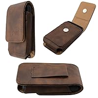 Leather Bag with Belt Loop for Dexcom G6 Receiver, Case (Leather Bag with Belt Loop in Brown)