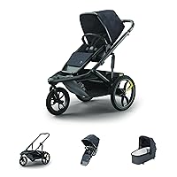 Veer Switch&Jog Infant Essentials Bundle | 3 Wheel All-Terrain Jogger Stroller with Switchback Seat and Bassinet | Fits All Major Infant Car Seats (Adapters Sold Separate) | Fully Collapsible