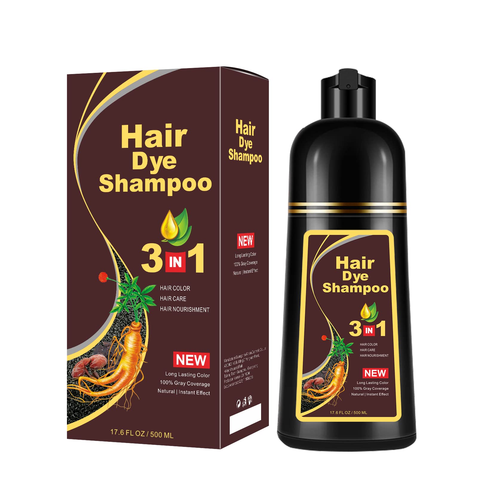 Dark Brown Hair Dye Shampoo For Gray Hair, Black Tea Instant Natural Hair  Dye Shampoo For Women And Man, 3-in-1, Ingredients & Ammonia-free, Fast  Acting And Long Lasting, - Temu