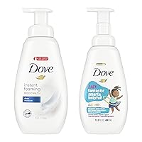 Dove Foaming Body Wash for Soft, Smooth Skin Deep Moisture and Kid's Cotton Candy 2 Skin Care Products for the Family In One Bundle