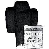Shabby Chic Chalk Furniture Paint: Luxurious Chalk Finish Craft Paint for Home Decor, DIY, Wood Cabinets - All-in-One Paints with Rustic Matte Finish [Black Liquorice] - (8.5 oz Covers 32 sf)
