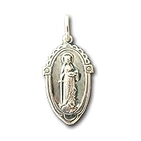 Sterling Silver St Dymphna Medal - Patron of Mental Health & Against Anxiety - Antique Replica
