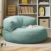 Bean Bag Chairs Pouf Cover Thick Soft Chenille Bean Bag Cover Kids Adults No Filler Washable Floor Corner Seat Beanbag Pouf Ottoman Chair Furniture (Color : Mint Green)