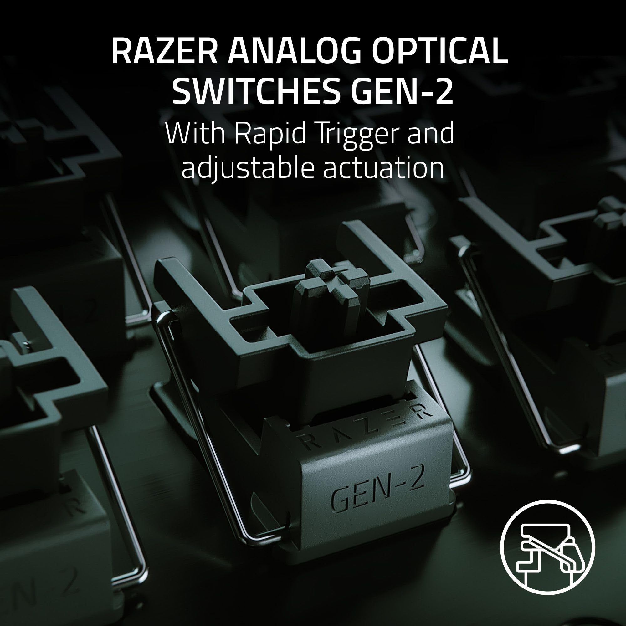Razer Huntsman V3 Pro Esports Gaming Keyboard: Analog Optical Switches w/Rapid Trigger & Adjustable Actuation - Media Keys & Dial - Doubleshot PBT Keycaps - Aluminum Top Plate - Wrist Rest