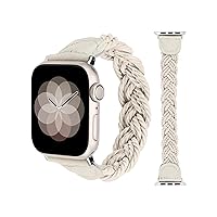 Compatible with Apple Watch Band Braided 41mm 40mm 38mm 44mm 45mm 42mm 49mm Women, Solo Loop Stretchy Designer Slim Elastic Woven Cute Bracelet for iWatch Ultra 2, Series 9/8/7/6/5/4/3/2/1/SE