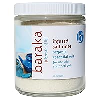 Infused Sea Salt - Neti Pot Salt for Sinus Rinse & Nose Cleaner, Essential Oil Infused Neti Salt, Nasal Salt w/Virginia Cedarwood, Palmarosa, Green Myrtle, Fir Balsam & Rosemary, 8 oz (1 Pack)