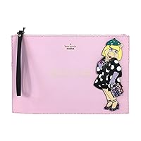 Kate Spade x Disney Women's Miss Piggy Fancy Friday Large Leather Wristlet, Cherry Blossom Pink