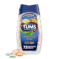 TUMS Ultra Strength Chewable Antacid Tablets for Heartburn Relief, Assorted Berries - 160 Count Ultra Strength Antacid Tablets, Assorted Fruit - 72 Count