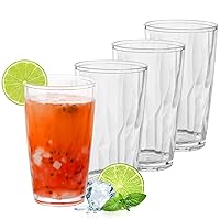 Set of 4 Plastic Tumbler Cups, 17 Oz Unbreakable Plastic Highball Drinking Glasses, Reusable Water Beverage Tumbler Set, Stackable Cups Set for Soda, Juice, Iced Tea, Party, BPA-Free