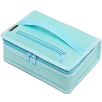 FlowFly Small Insulated Lunch box Portable Soft Bag Mini Cooler Thermal Meal Tote Kit with Handle for Work & School, Light Blue
