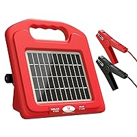 Solar Electric Fence Charger 5 Mile - Solar Powered Energizer for Livestock - Low Impedance Solar Fencer Battery Powered