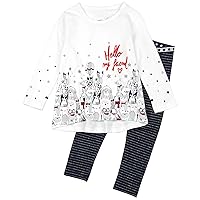 Losan Girl's Tunic with Print and Striped Leggings Set, Sizes 2-7