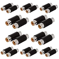 Cmple – 2-RCA to 2-RCA Jack Coupler Dual Female RCA Joiner Adapter – RCA Audio Video Female AV Cable Connector (10 Pack)
