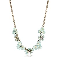Lonna & Lilly Women's 16 Inch Flower Frontal Gold Necklace, Sea Foam