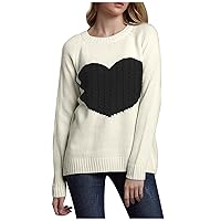 Womens Christmas Fleece Sweater Reindeer Snowflake Round Neck Long Sleeve Jumper Fun and Cute Sweaters Tunic Tops