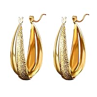 Gold Hoop Earrings for Women，24k Gold Plated Trendy Earrings，Hypoallergenic Lightweight Earrings,Everyday,Small Soop chunky Earrings Pierced Dangle