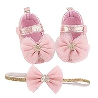 Baby Kids Shoes Baby Bowknot Soft Prewalker Princess Girls Shoes Headband Infant Toddler Sneakers Size 7