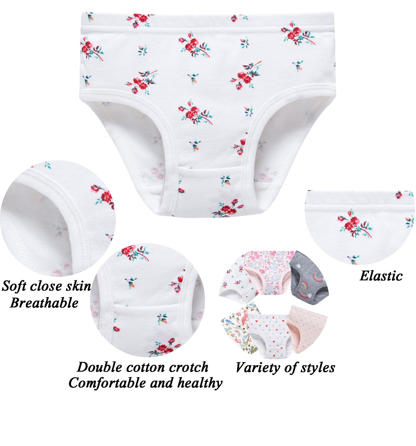 Boboking Baby Soft Cotton Underwear Little Girls'Briefs Toddler Undies