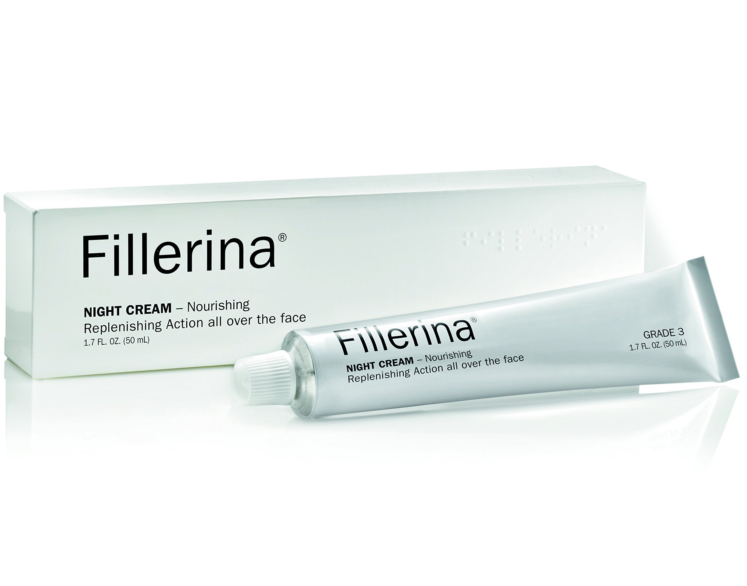 Fillerina Night Cream-Anti Aging Night Cream With Hyaluronic Acid and Shea Butter - Grade 3 is For Moderate wrinkles and beginning sagging.
