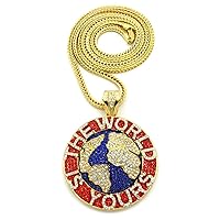 The World is Yours Metal Pendant with Franco Necklace