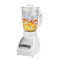 D4002WG Countertop Blender with 5-Cup 42oz Glass Jar, 10 Speed Settings with Pulse, Sharp Stainless Steel Blade, White