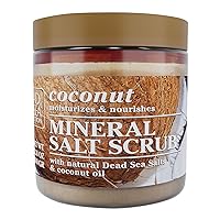Coconut Salt Body Scrub - Large 23.28 OZ - with Organic Oils and Natural Dead Sea Minerals