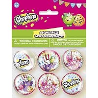 Unique Shopkins Bounce Balls - Assorted Designs, 6 Pcs