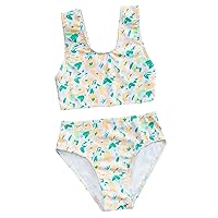 Toddler Girls 2Pcs Bikini Swimsuits Sleeveless Top Printed Bottom Bathing Suits Beach Sunsuit Summer