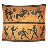 Subently Tapestry Vintage Ancient Greece Black Greek People 60x80 Inches Wall Hanging for home living bedroom dorm room