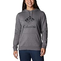 Columbia Women's Plus Size Trek Graphic Hoodie, City Grey Heather/Black CSC Stacked Logo, 3X