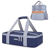 TOURIT Single Decker Insulated Casserole Carrier with Reusable Lunch Cooler Bag for Work