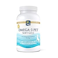 Nordic Naturals Omega-3 Pet, Unflavored - 120 Soft Gels - 330 mg Omega-3 Per Soft Gel - Fish Oil for Dogs with EPA & DHA - Promotes Heart, Skin, Coat, Joint, & Immune Health