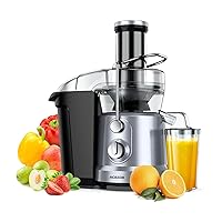 Juicer Machines, Centrifugal Juicer Exactor for Fruits and Vegetables, 1300W Power Juicers, Extractor de jugos y vegetales with 3”Feed Chute, High Juice Yield, Easy to Clean&BPA Free-Silver