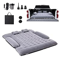 VEVOR Truck Bed Air Mattress, for 6-6.5 ft Full Size Truck Beds, Inflatable Air Mattress Bed with 12V Air Pump 2 Pillows, Carry Bag, for Chevrolet Silverado, Dodge Ram, Ford 150/250/350