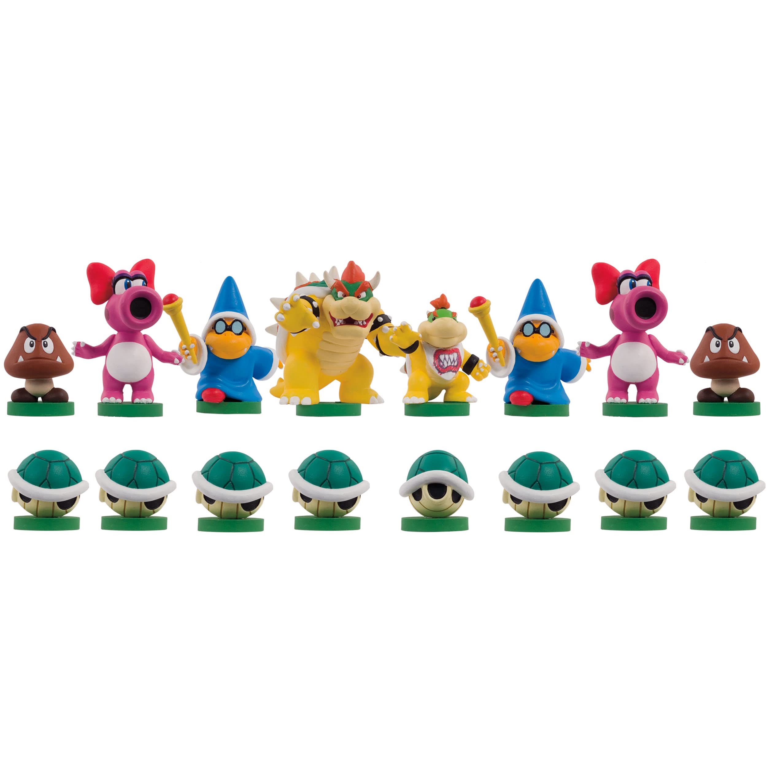 USAOPOLY Super Mario Chess Set | 32 Custom Scuplt Chesspiece for 2 players Including Iconic Characters Like Mario, Luigi, Peach, Toad, Bowser | Themed Chess Game from Nintendo Video Games