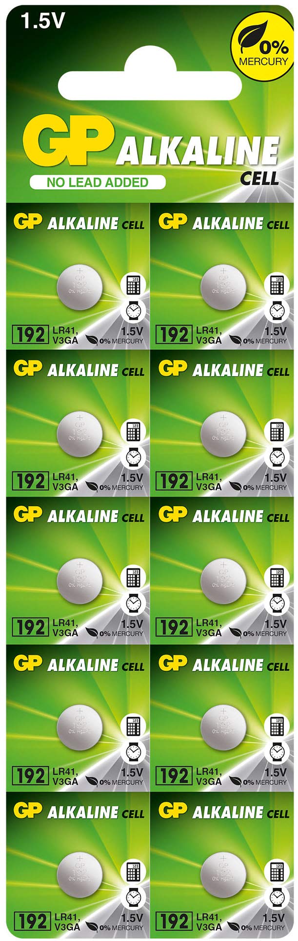 kenable GP Alkaline Cell Battery LR41 192 1.5V [10 Pack]