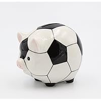 20961 Porcelain Soccer Piggy Bank 3 5/8