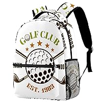 Ball And Crossed Golf Sticks Durable Laptops Backpack Computer Bag for Women & Men Fit Notebook Tablet