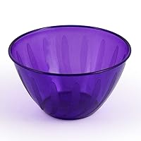 Purple Plastic Small Bowl (24 oz.) 1 Pc. - Chic Swirls Design, Perfect for Dinner Parties, Events, Gatherings, Everyday Use, Appetizers, & Desserts