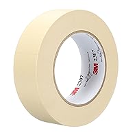 3M Masking Tape 2307, Tan Color, General Purpose, Rubber Adhesive, Crepe-Paper Backing, 24 mm x 55 m, 5.2 mil, 1 Roll