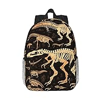 Dinosaur Skeleton Print Print Backpack for Women Men Lightweight Laptop Bag Casual Daypack Laptop Backpacks 15 Inch