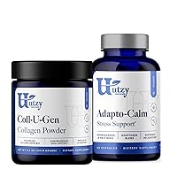 Coll-U-Gen | Type II Undenatured Collagen (UC-II®) & Fortigel® + Adapto-Calm | Stress Support Formula | with Ashwagandha, Tulsi Holy Basil, and Passionflower