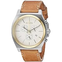 Nixon Time Teller Chrono Leather -Spring 2017- Gold / Cream / Tan